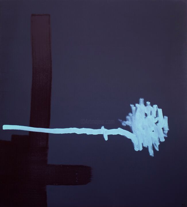 Peinture intitulée "Fallen Flower" par Stanislav Valevski, Œuvre d'art originale, Huile
