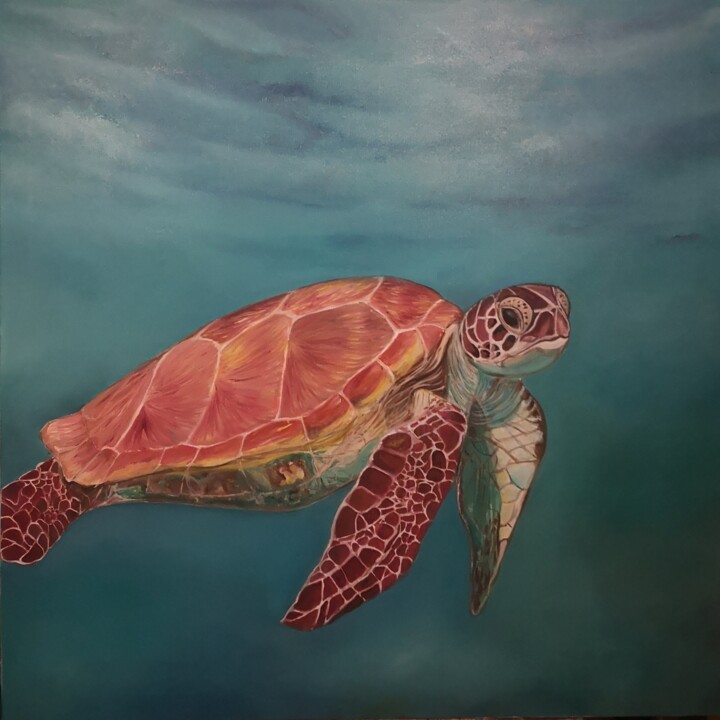 Painting titled "Sous-marine" by Ralph.S, Original Artwork, Oil