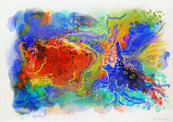 Digital Arts titled "No named abstract a…" by Svein Ove Hareide, Original Artwork, Digital Painting