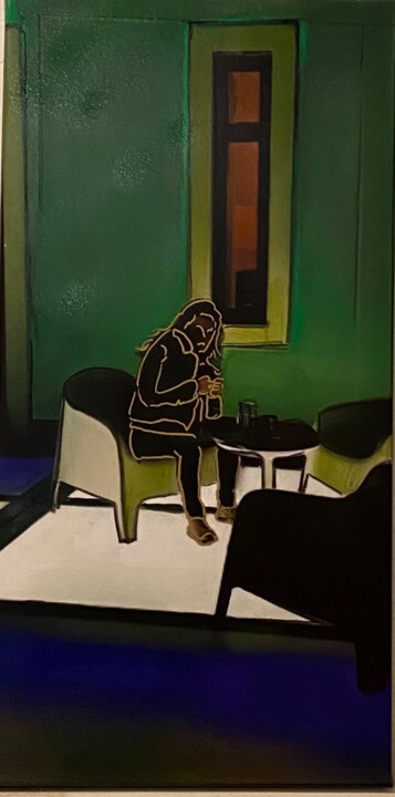 Peinture intitulée "Woman in architectu…" par Paule Caron, Œuvre d'art originale, Acrylique