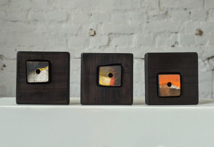 Sculpture titled "Three" by Diyana Yovcheva, Original Artwork, Wood