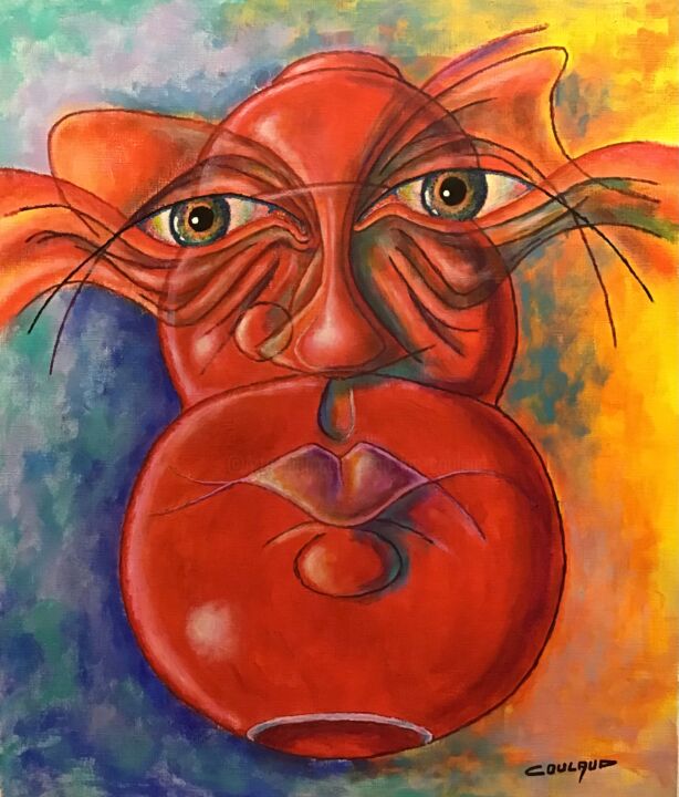 TÊTE DE KONG 绘画, 21.7x18.1 in