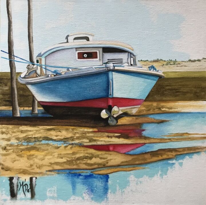 pinasse endormie 绘画, 11.8x11.8 in