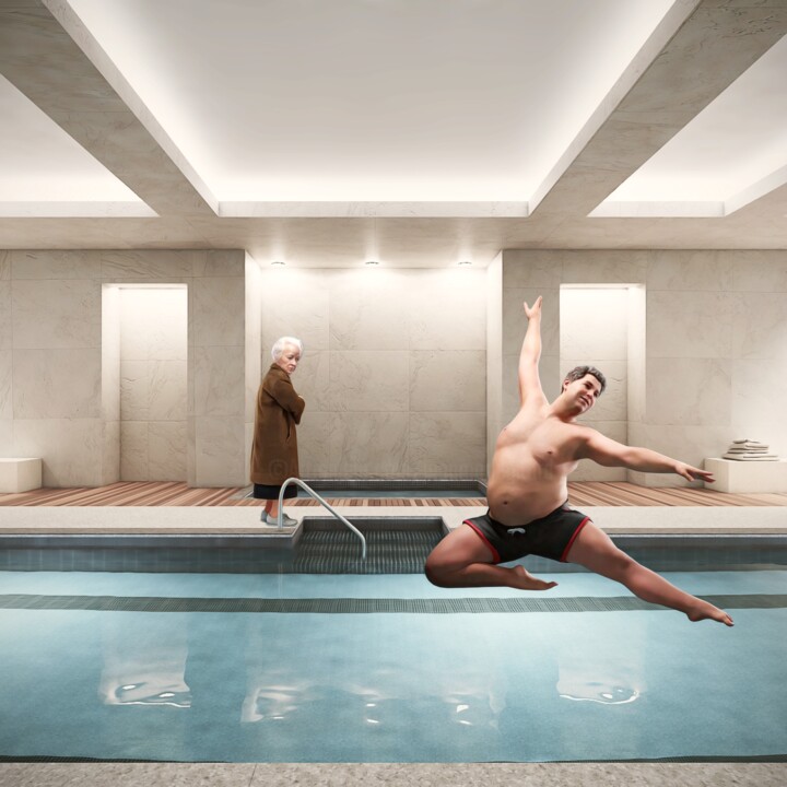 SWIMMING POOL 数字艺术, 19.7x19.7 in
