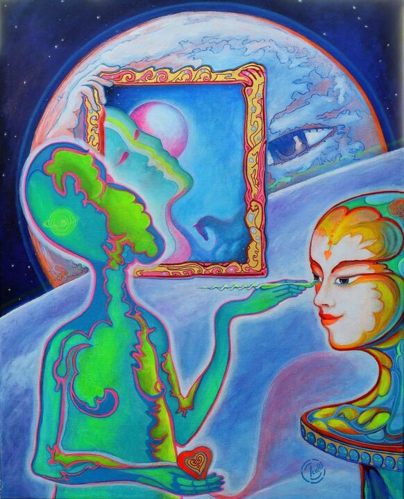 La création de Yahweh par une civilisation extraterrestre 绘画, 39.4x31.5 in