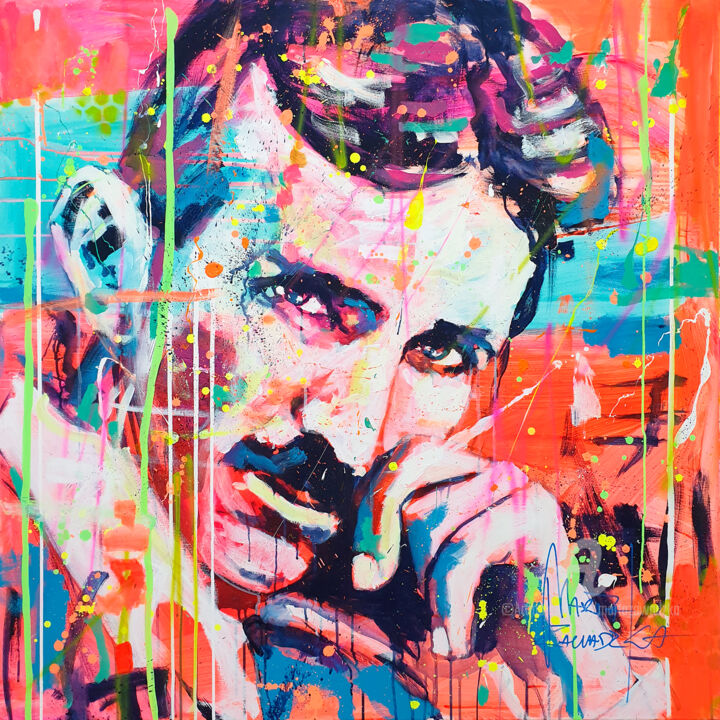 Nikola Tesla 绘画, 47.2x47.2 in