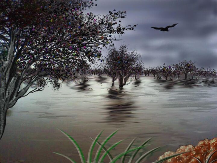 "oued du sahara" başlıklı Dijital Sanat Said Diouini tarafından, Orijinal sanat, Dijital Resim