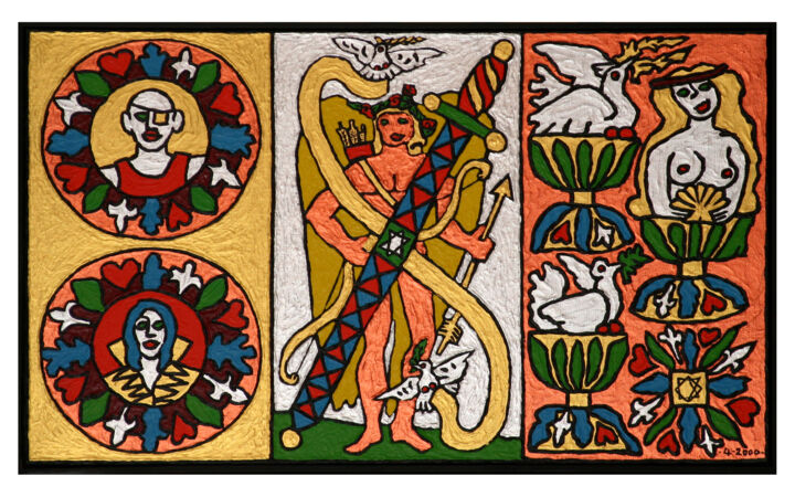 Peinture intitulée "Le Triomphe de l'Am…" par Marcel Mariono, Œuvre d'art originale, Acrylique