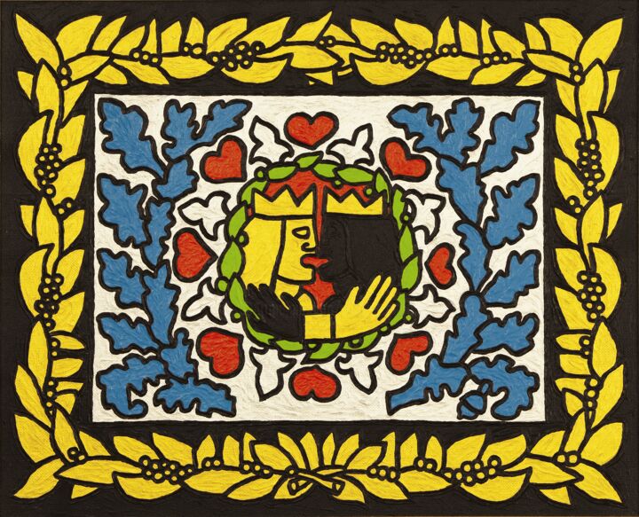 Peinture intitulée "Bise-Dur couronné" par Marcel Mariono, Œuvre d'art originale, Acrylique