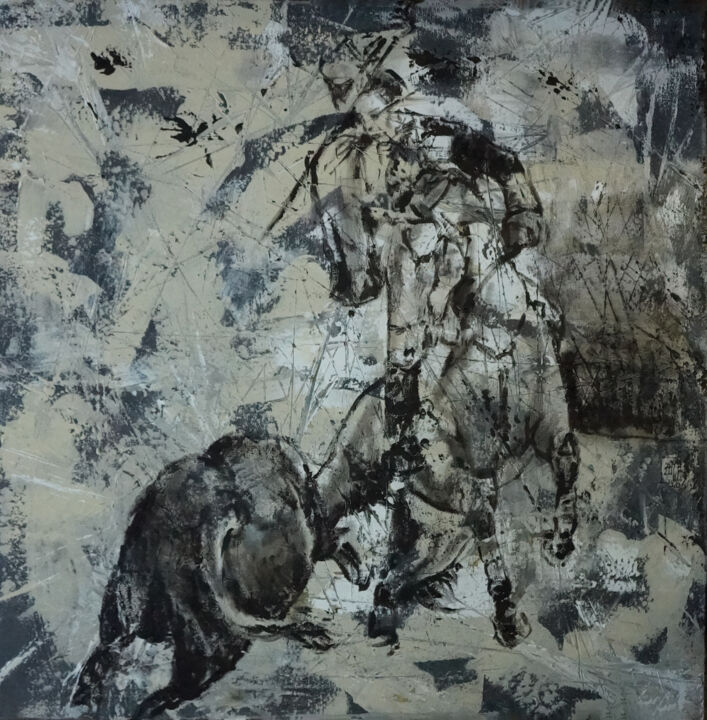 Horseman T012 绘画, 27.6x27.6 in
