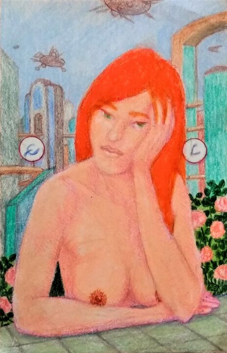 Drawing titled "Melancholia in the…" by Edwin Loftus, Original Artwork, Pastel