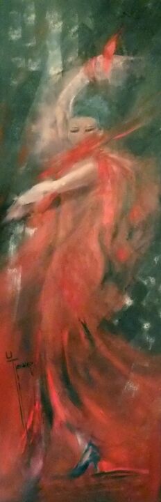 Un air de flamenco 绘画, 47.2x15.8 in