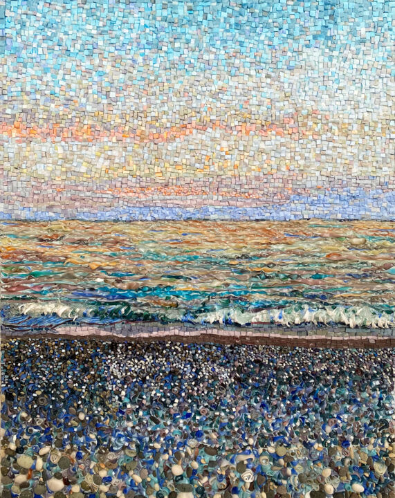 Silence. Part 3. Nacre. 3d mosaic 雕塑, 27.6x21.7 in