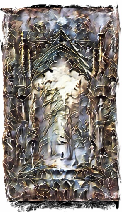 Natural temple in the mist - 3D effect - Relief - HD 数字艺术