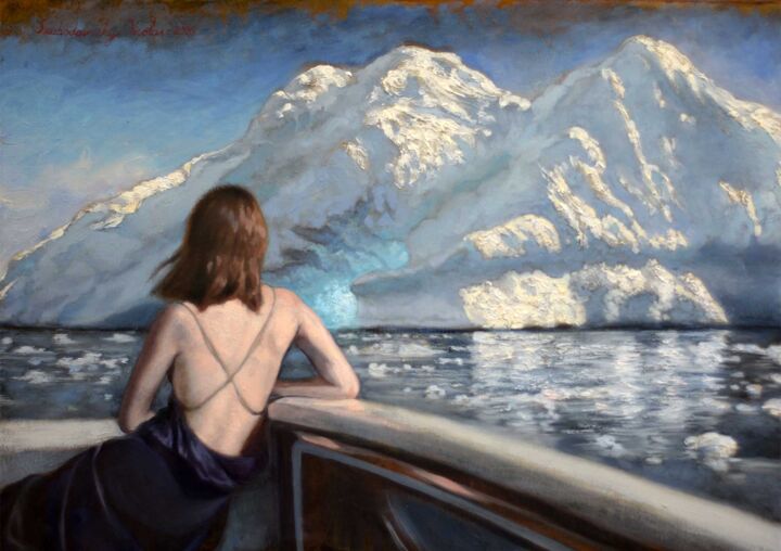 Painting titled "Winter's Warmth in…" by Nicolas Szuhodovszky, Original Artwork, Oil