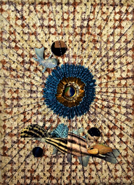 Collages intitulée "Fish dance 4" par Iztok Šostarec, Œuvre d'art originale, Collages