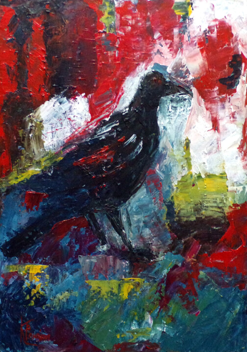 the Raven 绘画, 19.7x15.8 in