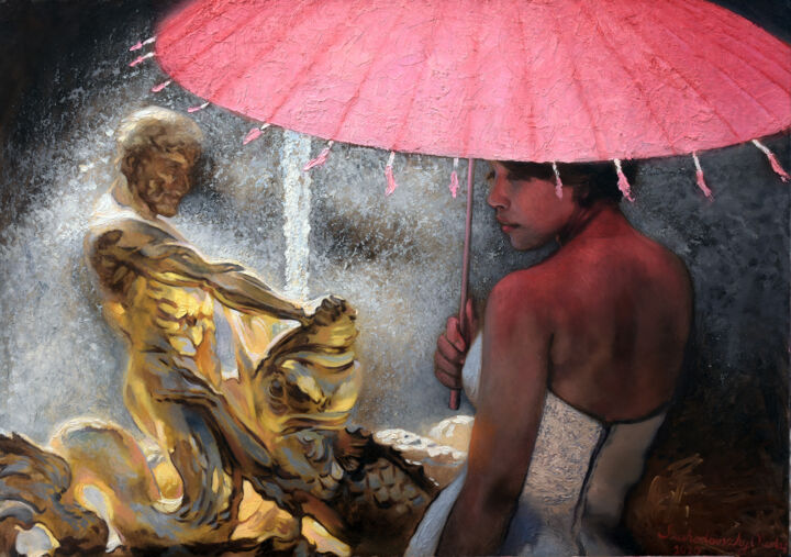 Painting titled "The Imagined Founta…" by Nicolas Szuhodovszky, Original Artwork, Oil