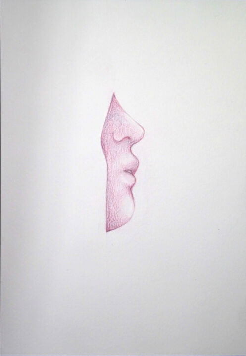 Drawing titled "Kind of pink" by Nef, Original Artwork, Pencil