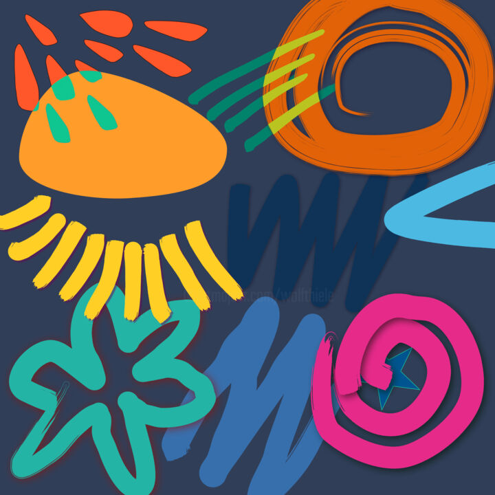 Peinture intitulée "D'amusantes figurin…" par Wolf Thiele, Œuvre d'art originale, Travail numérique 2D