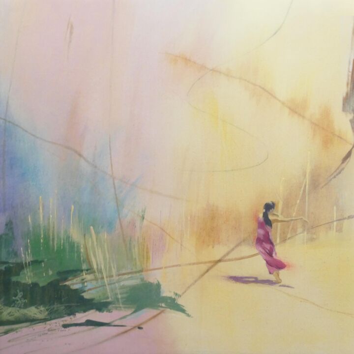 Danser le vent 绘画, 18.5x18.5 in