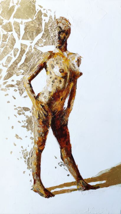 Gold woman 绘画, 19.7x11.8 in