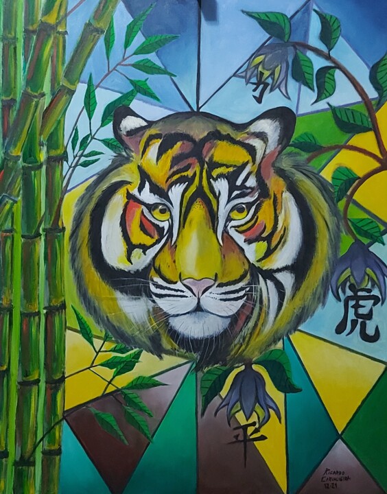 Olhos de Tigre 绘画, 39.4x31.5 in