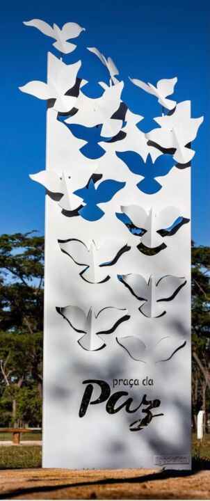 Sculpture titled "Голуби" by Igocleiton Aguiar Barboza, Original Artwork, Metals