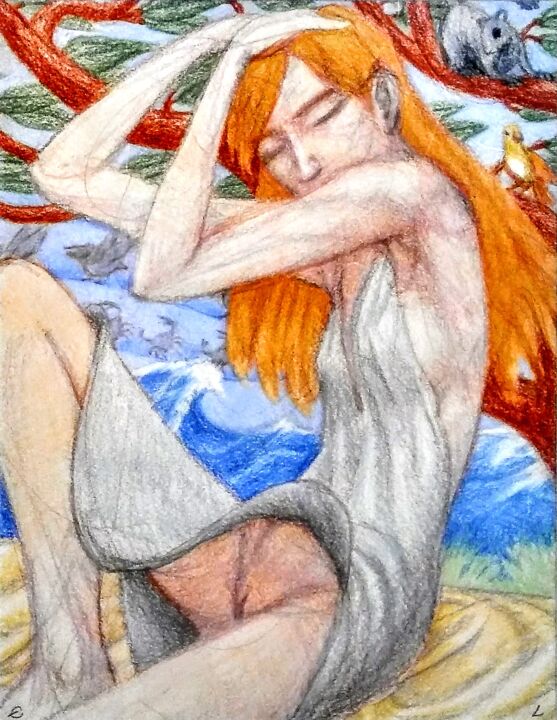 Nature, Where Land makes Love with the Sea 图画, 10x8 in