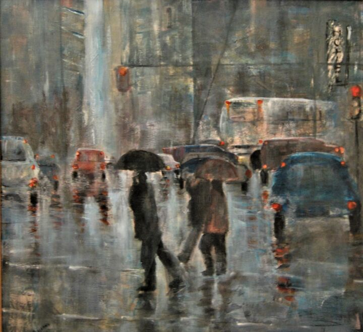 Día de lluvia 绘画, 31.5x35.4 in