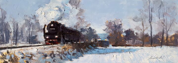 Painting titled "Orient Express - al…" by Kazimierz Mordarski, Original Artwork, Oil