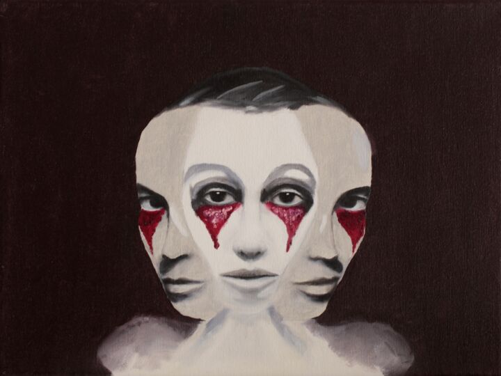 Three Faces 绘画, 11.8x15.8 in