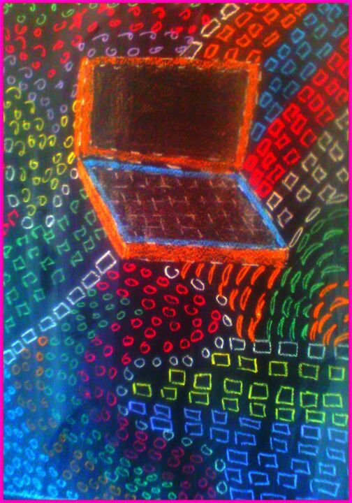 Playing with lines:the computer 绘画, 23.6x15.8 in