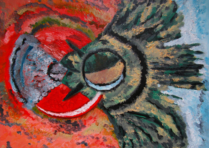 Bloody lunar eclipse in Pisces 绘画, 19.7x27.6 in
