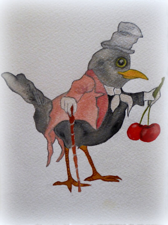 Monsieur Merle 绘画, 7.9x5.9 in