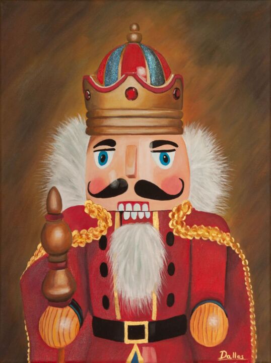 Painting titled "Nutcracker 1" by Ildikó Dallos-Nagy (DallosArt), Original Artwork, Acrylic Mounted on Wood Stretcher frame