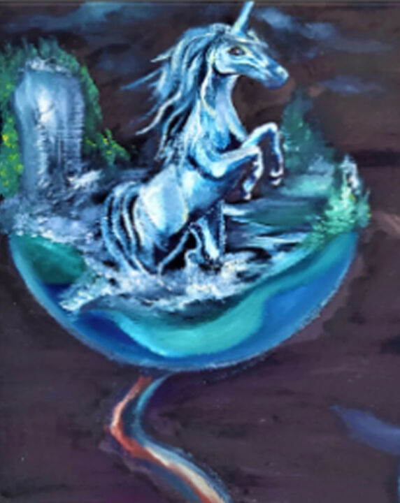 Horse Unicorn Big painting Original Hand Painted Extra Large 绘画, 39.4x31.5 in