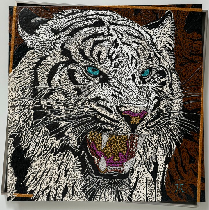 Peinture intitulée "MOHAN / SCULPTURE C…" par Marjinal Artiste Peintre Décalé Français, Œuvre d'art originale, Acrylique Mon…