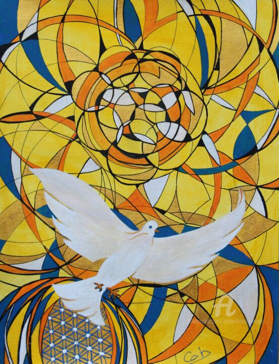 Peinture intitulée "Souffle de Vie" par Corinne Brossier (Atelier de l'imaginaire), Œuvre d'art originale, Acrylique