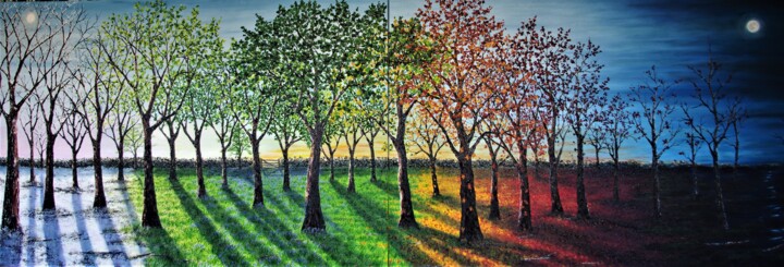 Pittura intitolato "Finis Temporis" da Hazel Thomson, Opera d'arte originale, Olio