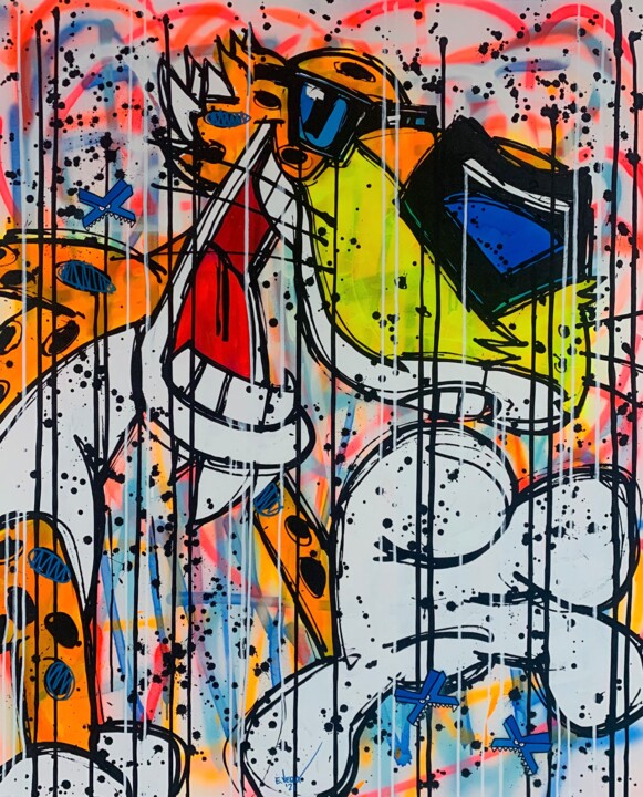 Painting titled "Flamin' hot" by Esteban Vera (EVera), Original Artwork, Acrylic
