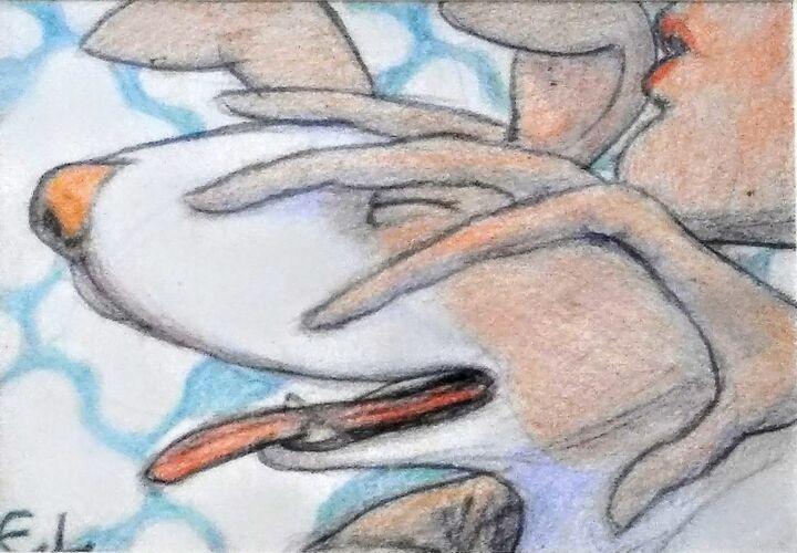 Happy Dog 图画, 6x8 in