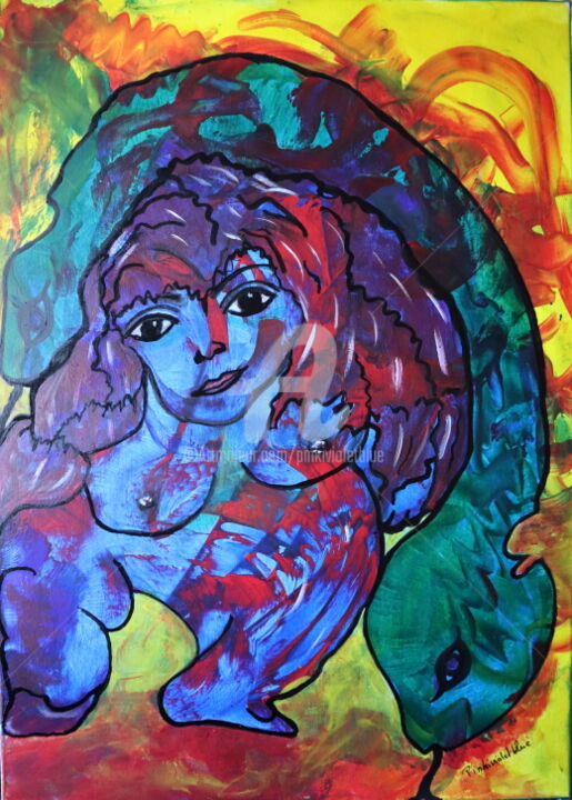 La demoiselle à l'amphisbène 绘画, 27.6x19.7 in