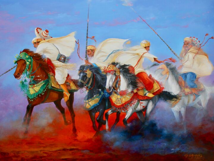 Fantasia à Meknes 绘画, 38.2x51.2 in