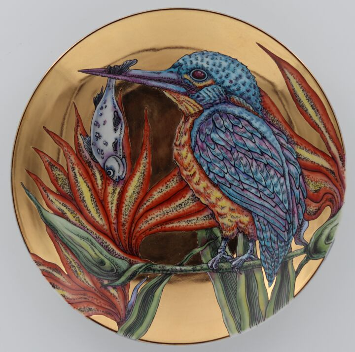 Kingfisher 1 雕塑, 7.8x7.8 in