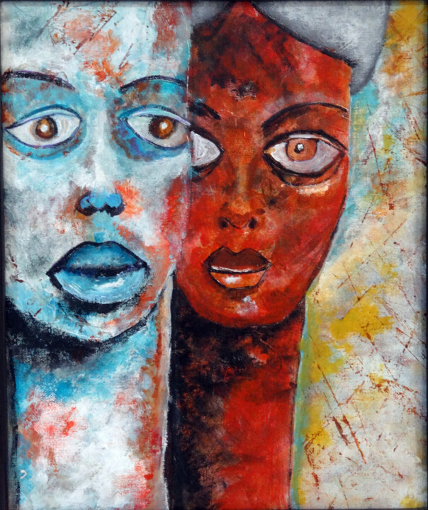 Man and woman Figurative Painting On Canvas Board 绘画, 12x10 in