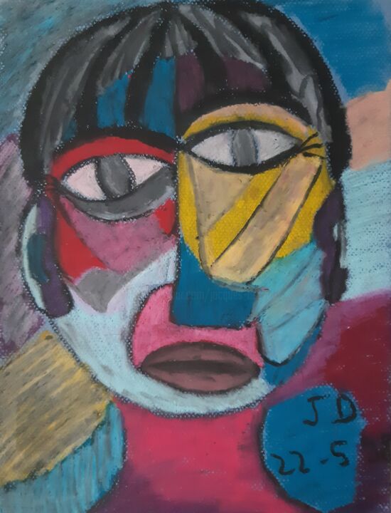 Painting titled "hommage à Jawlenski" by Jacques Desvaux (JD), Original Artwork, Pastel