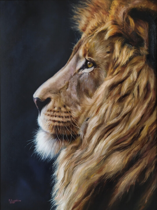 Lion 绘画, 19.7x15.8 in