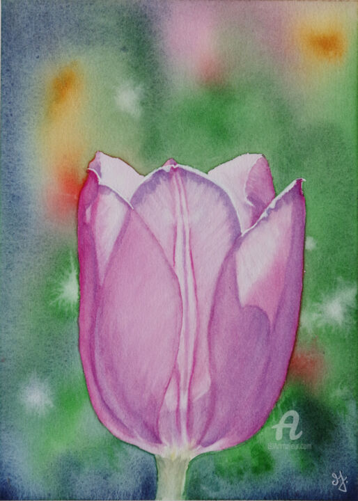 Peinture intitulée "Baignée de lumière" par Emilie Denis, Œuvre d'art originale, Aquarelle