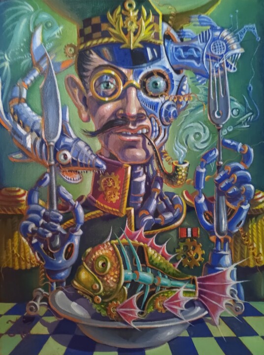 Man is what he eats 绘画, 15.8x11.8 in